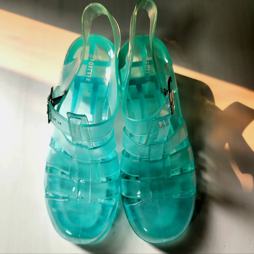 Fisherman Jelly Sandals Forever 21 90s comeback sz. US 6 Summer trendy sandals - Picture 3 of 8